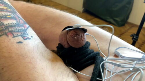 elektro šokovi na kurcu, femdom, bondage